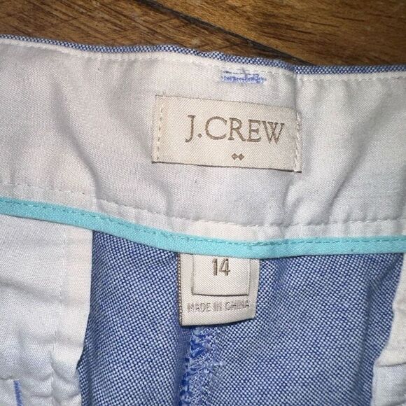 J Crew blue 100% cotton business casual cropped pants - Picture 2 of 4